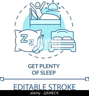 Get plenty of sleep turquoise concept icon Stock Vector
