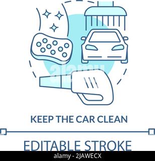 Keep the car clean turquoise concept icon Stock Vector