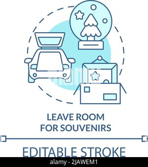 Leave room for souvenirs turquoise concept icon Stock Vector