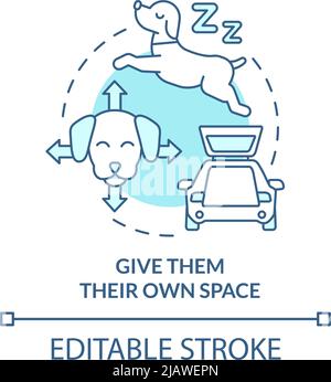 Give them their own space turquoise concept icon Stock Vector