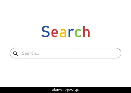 Search bar. Searching panel flat design. Online browser search box mockup. Stock Vector