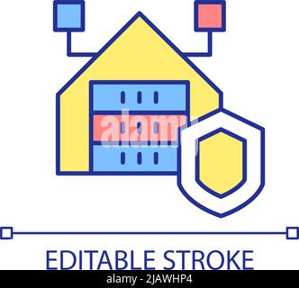 Database security RGB color icon Stock Vector