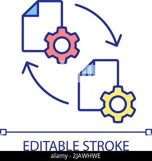 Portable system file RGB color icon Stock Vector