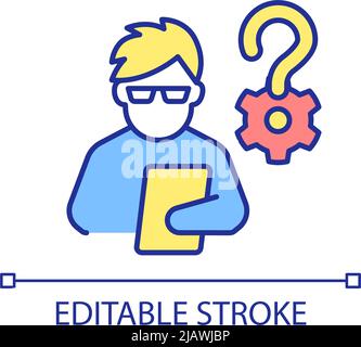 Technical specialist RGB color icon Stock Vector