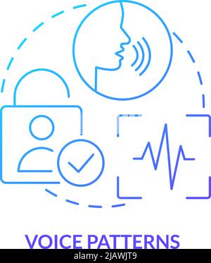 Voice patterns blue gradient concept icon Stock Vector