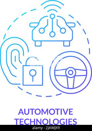 Automotive technologies blue gradient concept icon Stock Vector
