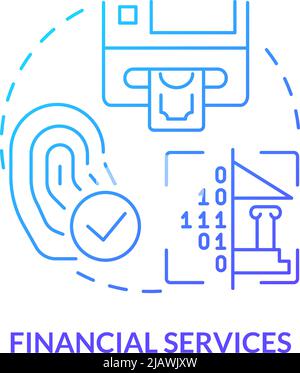 Financial services blue gradient concept icon Stock Vector