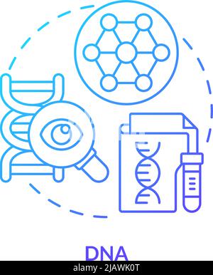 DNA blue gradient concept icon Stock Vector