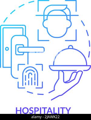 Hospitality blue gradient concept icon Stock Vector