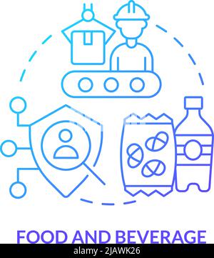 Food and beverage blue gradient concept icon Stock Vector