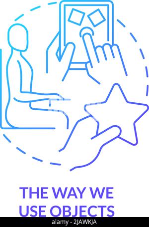 The way we use objects blue gradient concept icon Stock Vector