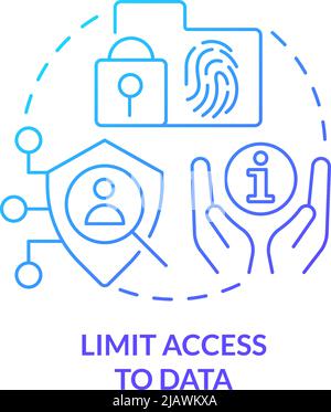 Limit access to data blue gradient concept icon Stock Vector