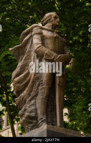 statue of General Kazimierz Pulaski in downtown Buffalo New York Stock Photo