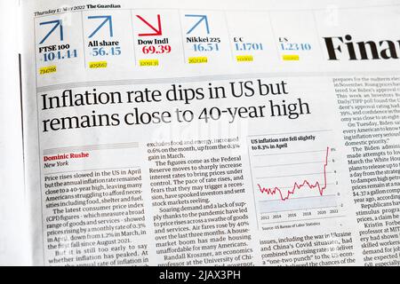 'US inflation at 40 year high as food and fuel prices soar' Guardian ...