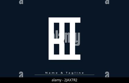 Alphabet letters Initials Monogram logo BI, IB Stock Vector