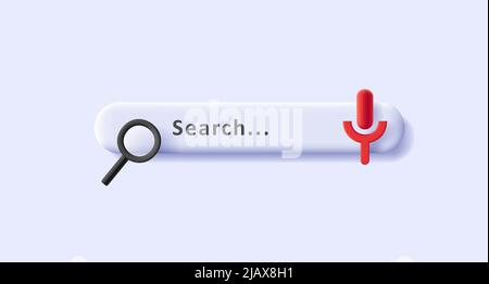 3d illustration of search field with voice recognition. Vector illustration Stock Vector