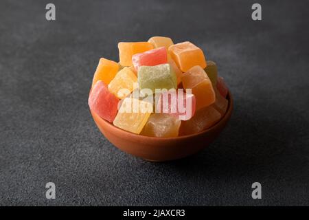 Traditional Turkish Delight In A Bowl On A Wooden Background Stock 