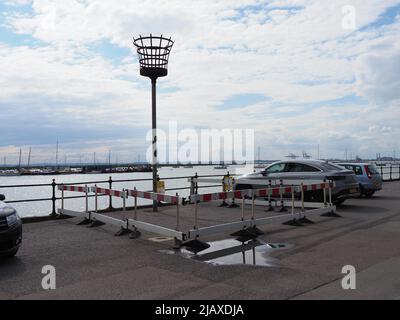 Queenborough, Kent, UK. 1st June, 2022. Queen's Platinum Jubilee preparations in the Royal borough of Queenborough in Kent. This beacon will be lit on Thursday evening. Credit: James Bell/Alamy Live News Stock Photo