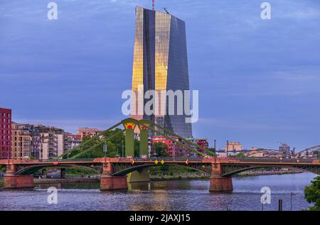 Europäische Zentralbank EZB, Hauptgebäude, Zentrale, Sonnemannstraße, Ostend, Main, Frankfurt am Main, Hessen, Deutschland Stock Photo