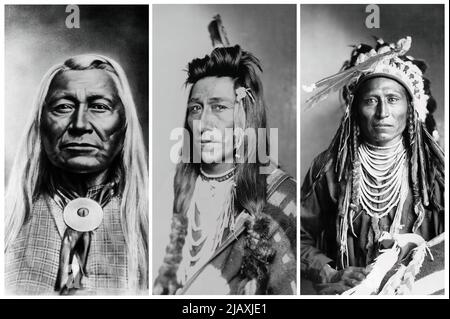 The Scioscion, known as the snake people are Native Americans belonging to the Great Plains area. Stock Photo