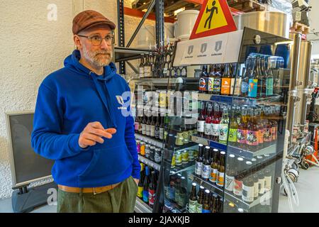 Þórgnýr Thoroddsen is a profound connoisseur of the Icelandic beer and brewing scene. Bjorland in Reykjavik, Iceland Stock Photo