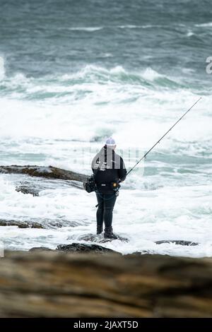 Stock photos of tropical storm Henri in 2021, Newport, RI. Stock photos of hurricane. Stock photos of extreme weather. Stock photos fishing. Stock Photo