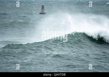 Stock photos of tropical storm Henri in 2021, Newport, RI. Stock photos of hurricane. Stock photos of extreme weather. Newport County. Stock Photo