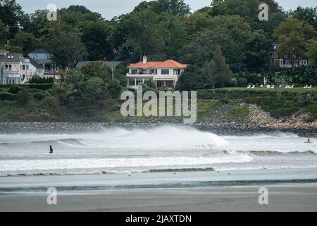 Stock photos of tropical storm Henri in 2021, Newport, RI. Stock photos of hurricane. Stock photos of extreme weather. Newport County. Stock Photo