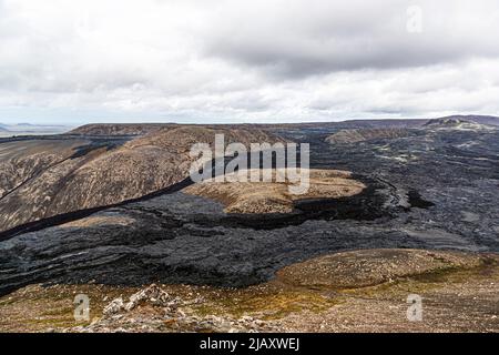 The Geldingadalir volcano south of Reykjavik in Iceland erupted in 2021 Stock Photo