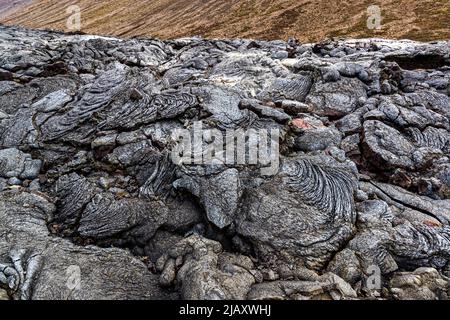 The Geldingadalir volcano south of Reykjavik in Iceland erupted in 2021 Stock Photo