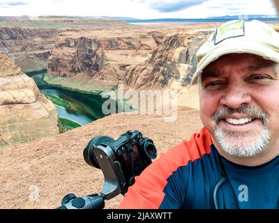 Tourists at Slot Canyons of Page Arizona Stock Photo
