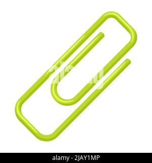 Illustration of paper clip. Office supply, accessory for school and work. Stylized stationery for design and template. Stock Vector
