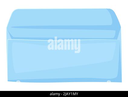 Illustration of envelope. Office supply, accessory for school and work. Stylized stationery for design and template. Stock Vector