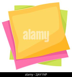Illustration of paper stack. Office supply, accessory for school and work. Stylized stationery for design and template. Stock Vector