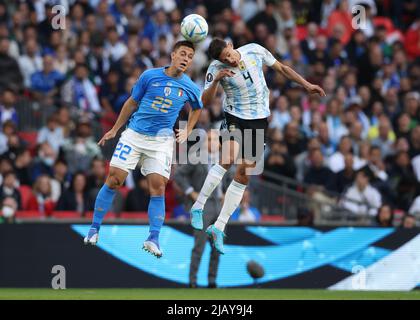 LONDON, ENGLAND - JUNE 01:Nahuel Molina of Argentina during Finalissima  Conmebol - UEFA Cup of Champions between Italy and Argentina at Wembley  Stadi Stock Photo - Alamy