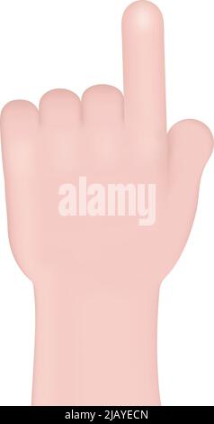 3d cartoon human hand gesture. Hand Emoji. Stock Vector