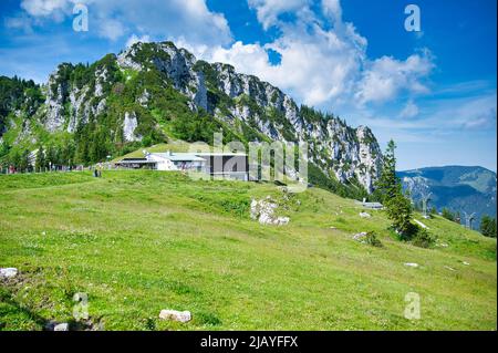 Aschau, Bavaria, Germany - July 14, 2020 Mountain Railway On The Kampenwand A Mountain In Bavaria, Germany Stock Photo