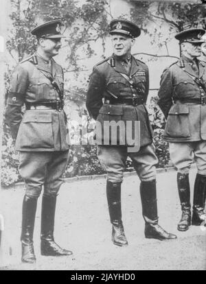 Duke of Gloucester, Britain's Chief Liaison Officer, With Commander,With Commander-In-chief - Major-General the Duke of Gloucester (left), Chief Liaison officer, with General Lord Gort (centre), Commander-in-chief of the British Expeditionary Force. September 28, 1939. Stock Photo