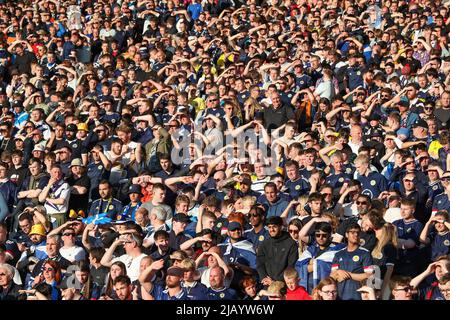 Glasgow, UK. 01st June, 2022. The Semi finals of the FIFA World Cup 2022 qualifier between Scotland and Ukraine took place at Hampden Stadium, Glasgow, Scotland, UK. Ukraine won 3 - 1 and progresses to the next stage. Scotland fails to qualify. Credit: Findlay/Alamy Live News Stock Photo