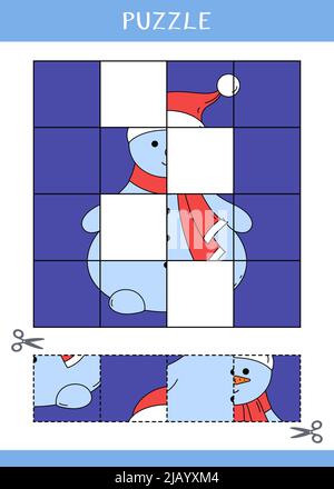 Puzzle for kids. Find the missing parts of the picture Stock Photo