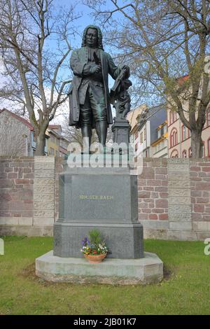 Monument to Johann Sebastian Bach in Eisenach, Thuringia, Germany Stock Photo