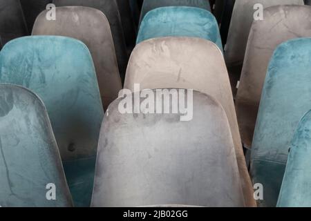 Blue empty seats for the organization of events. Stock Photo