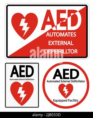 Set Symbol AED Sign label on white background Stock Vector