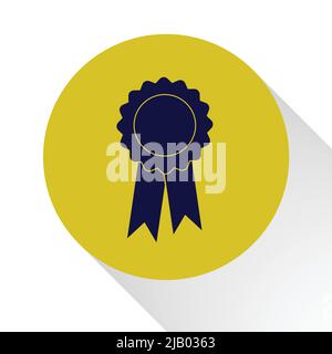 Seal stamp with ribbon. Flat design long shadow,Vector llustration Stock Vector