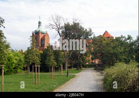 The royal castle and cathedral in Plock. 2d capital of Poland Stock Photo