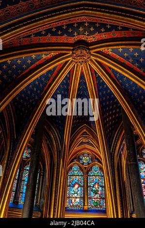 Interior of Sainte-Chapelle. Paris, France. 05/2009 Stock Photo