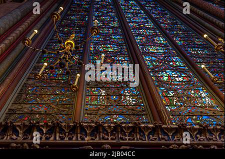 Interior of Sainte-Chapelle. Paris, France. 05/2009 Stock Photo