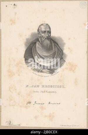 Jan Brożek (Latin Joannes Broscius, 1585 Kurzelów  1652 Bronowice)  Mathematician, Astronomer, Writer, Theologian, Doctor, Rector of the Krakow Academy, Catholic Priest  X. Jan Brosciusz Wittmann, Biza Ski, Jan Nepomucen (1804 1878) Stock Photo