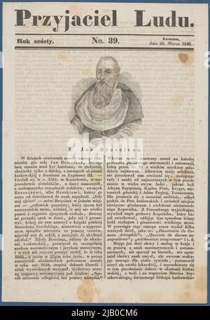 Jan Brożek (Latin Joannes Broscius, 1585 Kurzelów  1652 Bronowice)  Mathematician, Astronomer, Literary, Theologian, Doctor, Rector of the Krakow Academy  X. Jan Brosciusz unknown Stock Photo