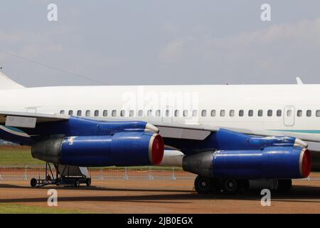 Commercial Twin Engine Passenger Jet Airplane Close-up Stock Photo